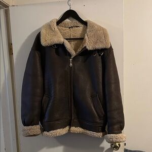 Men's Brown Shearling Jacket